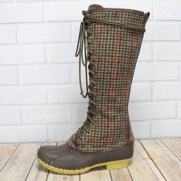 L.L. Bean Shoes - LL BEAN 16 inch Signature Wool Plaid Duck Boots 7